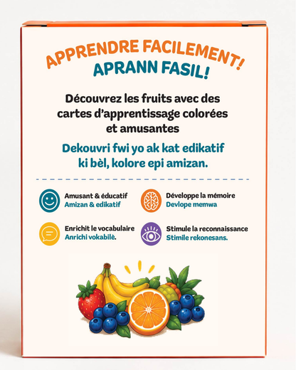 Cartes d'apprentissage des fruits – Créole haïtien