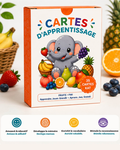 Cartes d'apprentissage des fruits – Créole haïtien