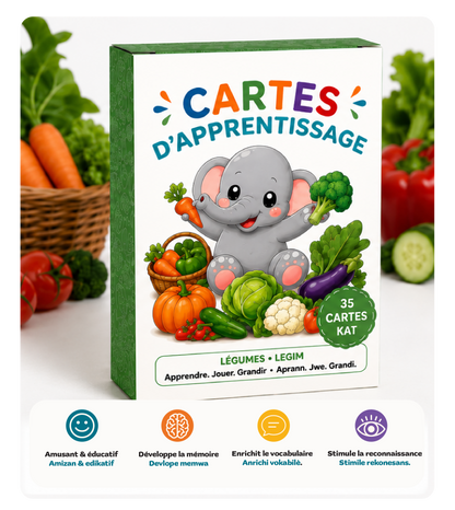 Cartes d'apprentissage des fruits – Créole haïtien